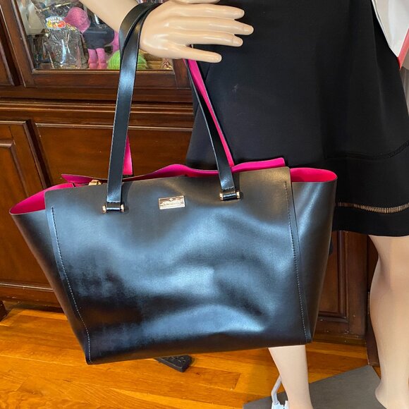 Kate Spade Large Arbour Hill Elodie Black Tote 100% Leather Bag - Picture 2 of 11